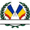 Flags Romania laurel wreath banner
