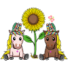 Tournesol Hippie Cheval Chevaux Cavalier
