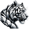 Tiger Head Geometric Geometry Gift