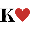 Letter k Red Heart