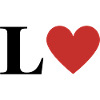 Letter l red heart