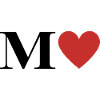Lettre m cœur rouge