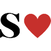 Letter s red heart
