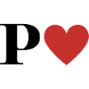 Letter p red heart