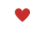 Letter p red heart