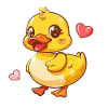 Cute duck with heart