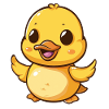 Happy duckling dances joyfully