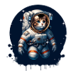 Un chat en costume d’astronaute