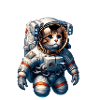 Un chat en costume d’astronaute