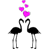 Flamingo Love Couple Heart