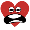 A jaded red heart