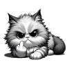 with naughty middle finger