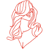 Portrait de femme en rouge