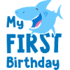 1st Birthday Boy 1st Shark