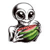 Funny Alien UFO Watermelon Melon