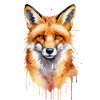 Renard ludique aquarelle