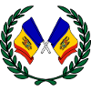 Flags Moldova in laurel wreath