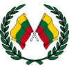 Flags Lithuania in laurel wreath