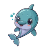 Cheerful dolphin underwater