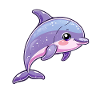 Playful Smiling Dolphin Motif