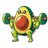 Avocado Gewichtheber Bodybuilder