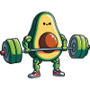 Avocado Gewichtheber Bodybuilder