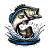 Springender Bass Fisch