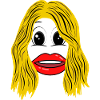 Blonde woman with lipstick