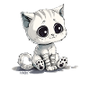 Cute little sad kitten