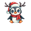 Pingouin Renne Noël Pingouin mignon