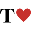 Red Heart Letter T