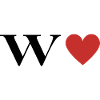 Letter w Red Heart