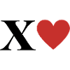 Letter x Red Heart