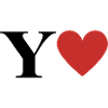 Letter y red heart