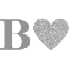 Letter b silver heart