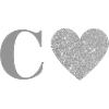 Letter c silver heart