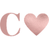Letter c heart rose gold