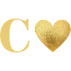 Letter c golden heart