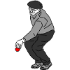Petanque Spieler Linkshänder