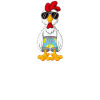 A funny chicken daddy with sunglasses