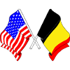 USA flag and Belgium flag