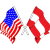 Flag USA, flag Austria