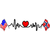 Cardio Heart Flag USA Norway