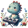 Dino Keyboard Player Cute Design