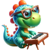 Dino Pianist Music Lover Design