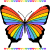 Schmetterling bunt mit Herzen