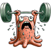 Funny Amoeba Weightlifter Fitness Training