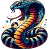 dynamic and colorful Cobra snake motif