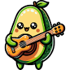 Avocado Playing Guitar