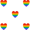 Rainbow hearts